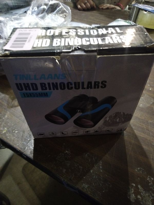 Photo 1 of 15x55 UHD Binoculars for Adults High Powered with Phone Adapter - Large View, BAK4 Prism, Waterproof, Lightweight for Bird Watching, Hunting, Cruise, Travel, Sports (Blue)