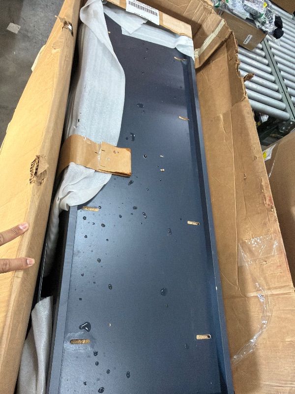 Photo 1 of Spring Mill Cabinets Vadin 60 Inch Double-Sink Bathroom Vanity with White Top, 2 Soft-Close Drawers, 2 Cabinets, 60.5" W x 18.75" D x 35.43" H, Blue