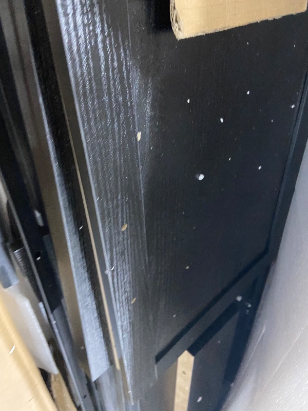 Photo 1 of **PARTIAL SET**
59'' Fireplace TV Stand with 3D Flame Electric Fireplace Heater, 34'' Tall Farmhouse TV Stand for 65 Inch TV, Entertainment Center TV Console with 2 Drawers, Sliding Barn Door for Living Room (Black)