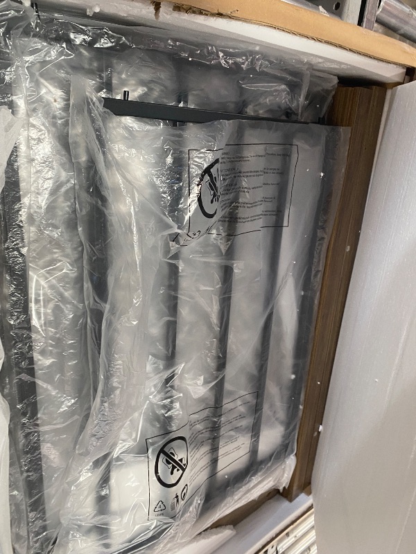 Photo 1 of **BOX 2 OF 2, MISSING BOX 1** DWVO 63 Inch Double Dog Crate Furniture for 2 Dogs, Heavy Duty Wooden Dog Crate TV Stand with Charging Station, Dog Kennel Indoor Furniture Double Sliding Barn Door Design Ideal for 2 Dogs, Oak