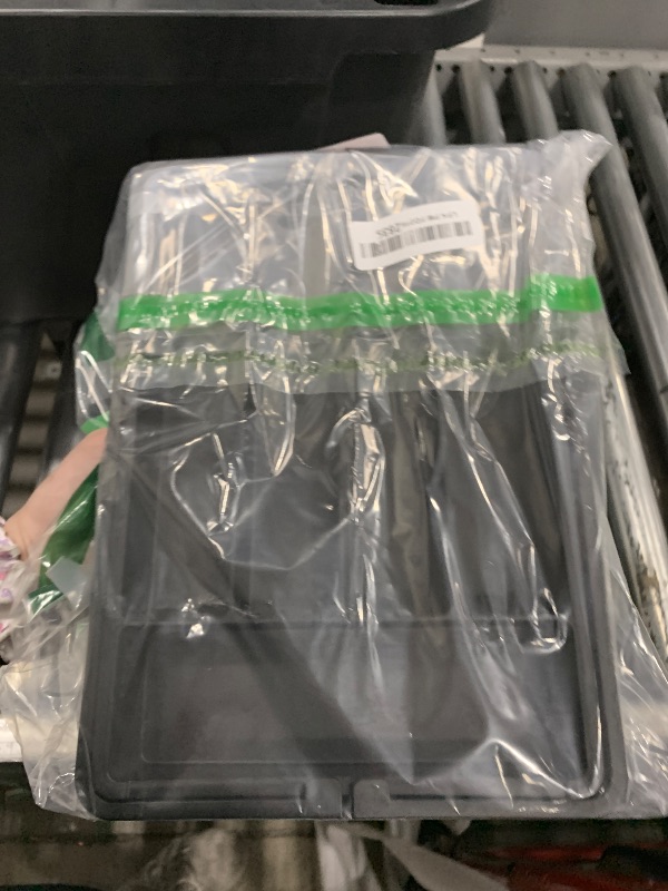 Photo 1 of Lifewit Silverware Drawer Organizer, Expandable Utensil Tray for Kitchen, BPA Free Flatware and Cutlery Holder, Adjustable Plastic Storage for Spoons Forks Knives, 8.5"-14.1" x 12.1", Black