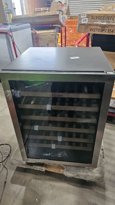 Photo 1 of *****DAMAGE ON RIGHT SIDE SEE PHOTOS*****Ca'Lefort 24 Inch Wine Fridge, 54 Bottle Wine Cooler Refrigerator, 40-65°F Wine Refrigerator Glass Door, 3 LED Wine Fridge, Built-in or Freestanding Wine Fridge for Home/Bar/Kitchen (5.65 cu.ft)
