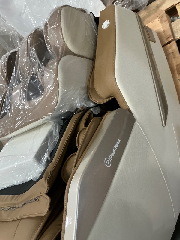 Photo 1 of *** TRUCK PICKUP ONLY *** Real Relax 2025 Massage Chair Full Body, 3D SL Track Shiatsu Massage Recliner, 21 Auto and Thai Stretch Modes, APP and LCD Control, Body Scan, Fit Home and Office, PS3300 Khaki and White