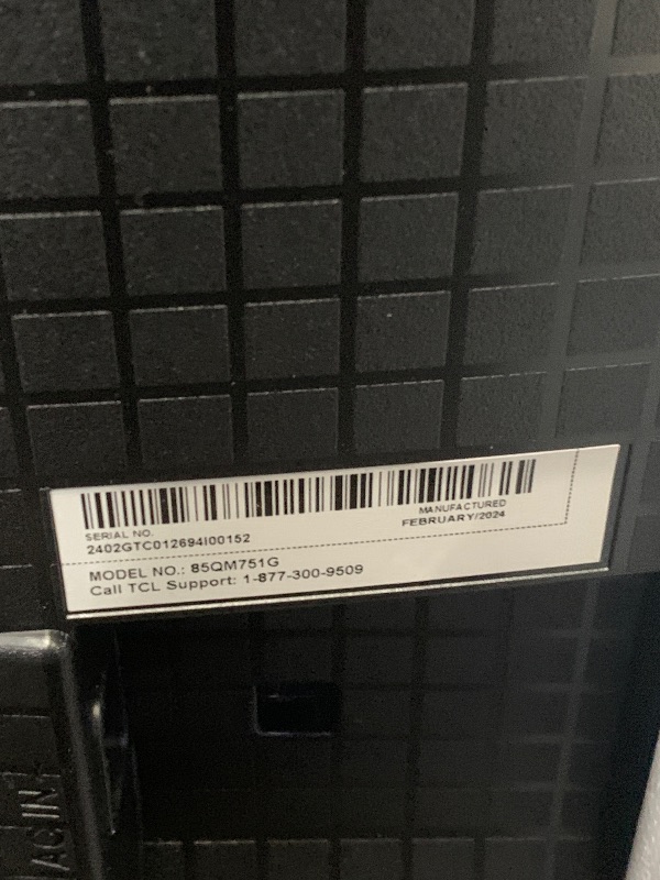 Photo 1 of TCL 85-Inch QM7 QLED 4K Smart QD-Mini LED TV with Google TV (85QM751G, 2024 Model) Dolby Vision IQ, Dolby Atmos, HDR, Game Accelerator up to 240Hz, Voice Remote, Works with Alexa, Streaming Television