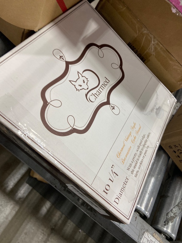 Photo 1 of 10 Inch Metal Cake Stand Round Cupcake Stands Metal Dessert Display (Aqua blue)