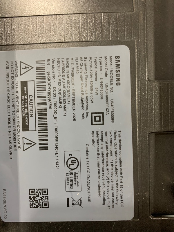 Photo 1 of *****MISSING REMOTE AND LEGS******SAMSUNG 40-Inch Class Full HD F6000 Smart TV (2025 Model) HDR, Object Tracking Sound Lite, Knox Security, One UI Tizen, Smart TV