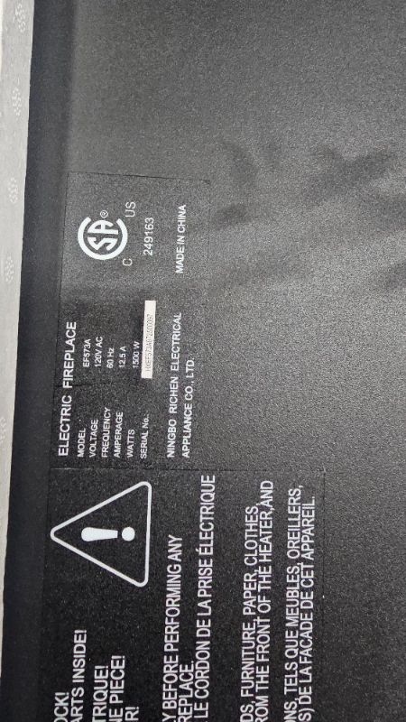 Photo 1 of *** PARTS ONLY *** ROCKPOINT 3 Sided Glass 80" Fireplace TV Stand for TVs up to 90inch,Entertainment Center with Drawers and Glass Door Storage Cabinet,36" Electric Fireplace with LED Light and Flame Colors, White