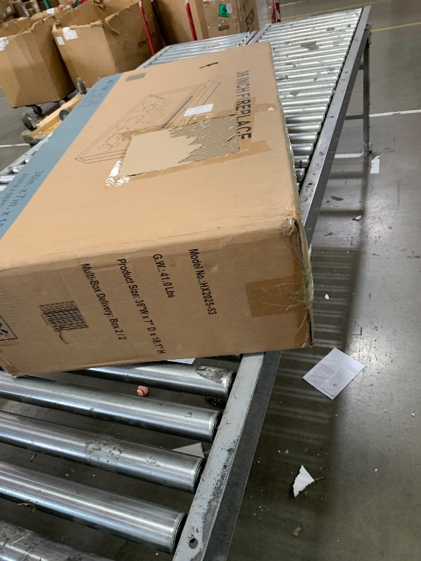 Photo 1 of *** PARTS ONLY *** ROCKPOINT 3 Sided Glass 80" Fireplace TV Stand for TVs up to 90inch,Entertainment Center with Drawers and Glass Door Storage Cabinet,36" Electric Fireplace with LED Light and Flame Colors, White