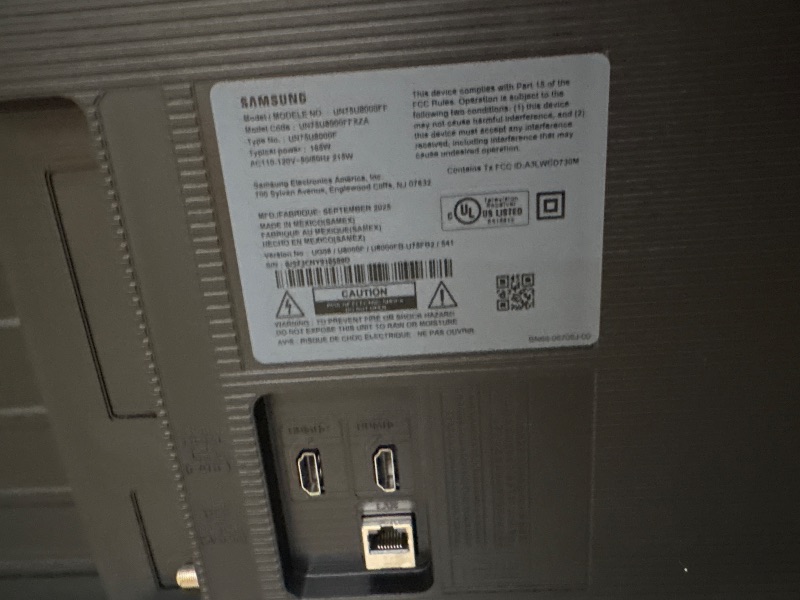 Photo 1 of Samsung 75-Inch Class Crystal UHD U8000F 4K Smart TV (2025 Model) Endless Free Content, Crystal Processor 4K, MetalStream Design, Knox Security, Alexa Built-in