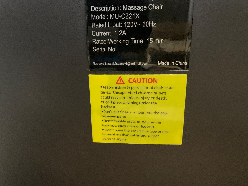 Photo 1 of ** TRUCK PICKUP ** Massage Chair, Zero Gravity Full Body Massage Chair, Shiatsu Recliner with 14 Massage Points, Lumbar & Calf Heating, 20 Auto Modes, Spacious Massage Area, Bluetooth Speaker, Touch Screen Controller