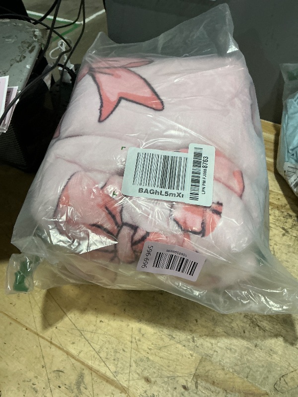 Photo 1 of **MINOR FABRIC PULLS FROM POSSIBLY A CAT*** Bedsure Wearable Blanket Hoodie, Sherpa Hooded Blanket Printed for Adult & Kids as Gifts for Women, Mom Gifts Sherpa Hoodie, Standard, Bow, Peach Pink