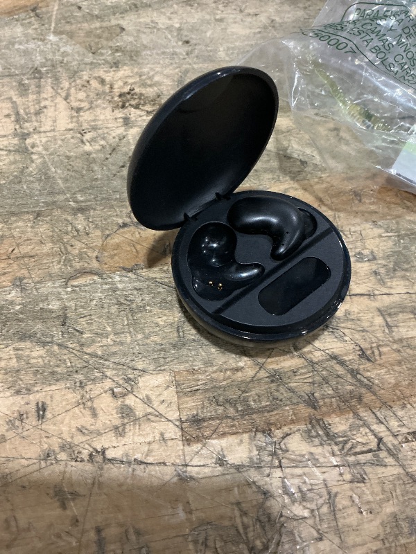 Photo 1 of *** MISSING ON EARBUD NO SN **Wireless Invisible Sleep Headphones, Small Flat Fit Comfort Ware Sleeping Earbuds for Side Sleepers, Long Playtime LED Power Display Water Resistant Earphones for Sleeping Running Sports (Black)