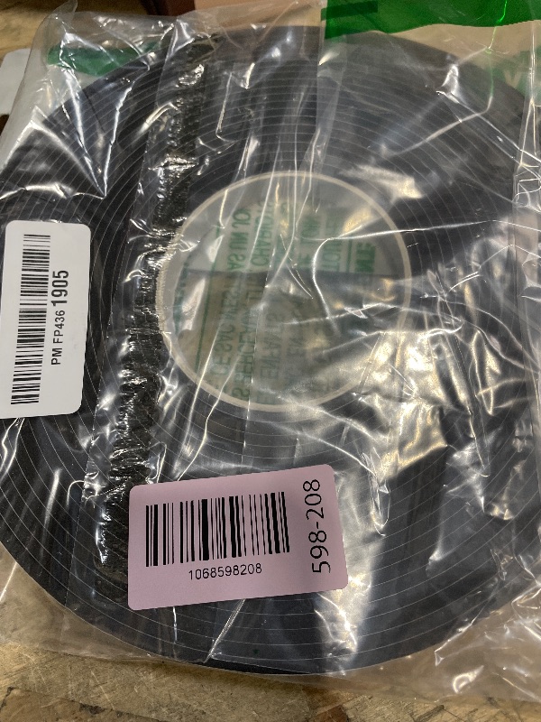 View 2 of 1/2 in Wide x 1/8 in Thick x 33FT Window Sealing Tape,Weather Stripping Door Seal,Foam Insulation Tape,Single-Sided Self-Adhesive Foam Strips,Black