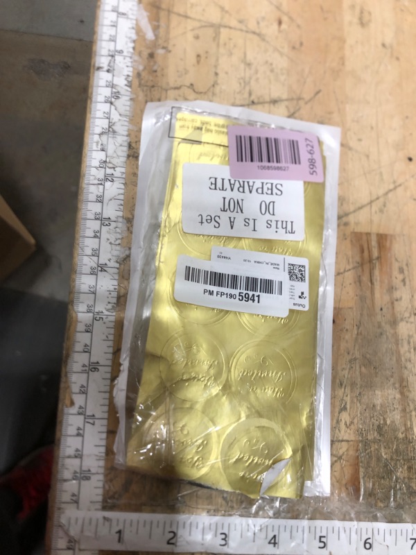 Photo 1 of 100 Pieces Gold You're Invited Embossed Foil Seals Sticker Embossed Aluminum Foil Envelopes Sticker for Wedding Envelopes Present Decoration
