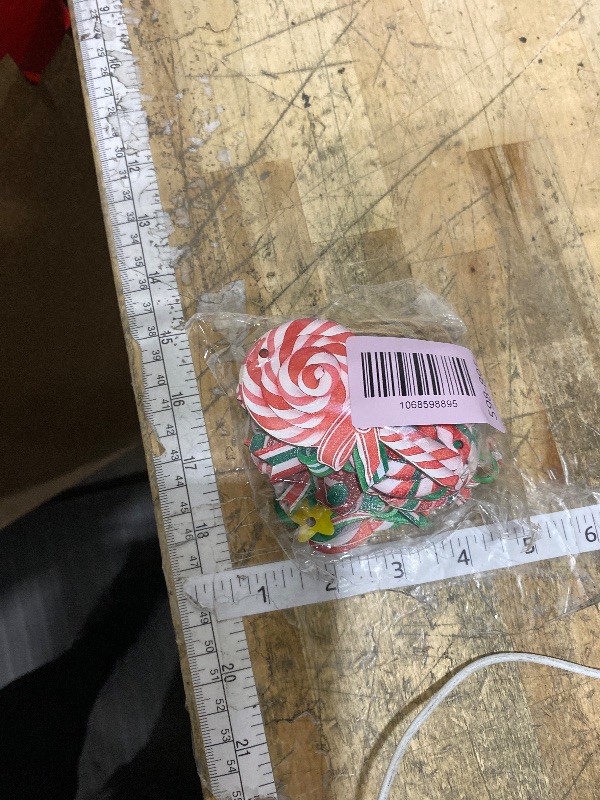 Photo 1 of 16Pcs Christmas Lollipop Ornaments, Colorful Mini Candy Cane Hanging Ornaments Polymer Clay Peppermint Pendants for Xmas Tree Party Home Decorations