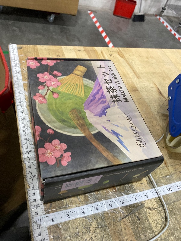 Photo 1 of (MISSING HOLDER) Nucookery Matcha Whisk Set - 5 Pcs Matcha Set with 18oz Ceramic Matcha Bowl (Chawan) with Spout, Bamboo Whisk & Holder, Scoop and Sifter | Complete Matcha Kit for Japanese Tea Ceremony