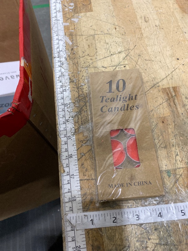 Photo 1 of 10 Pack Tea Candles Wedding Party and Home Decoration Votive Parties Tealight Small Wishing Bulk with 1.5-2 Hours Extended Burn Time Mini for Birthday Emergency Family (Red)