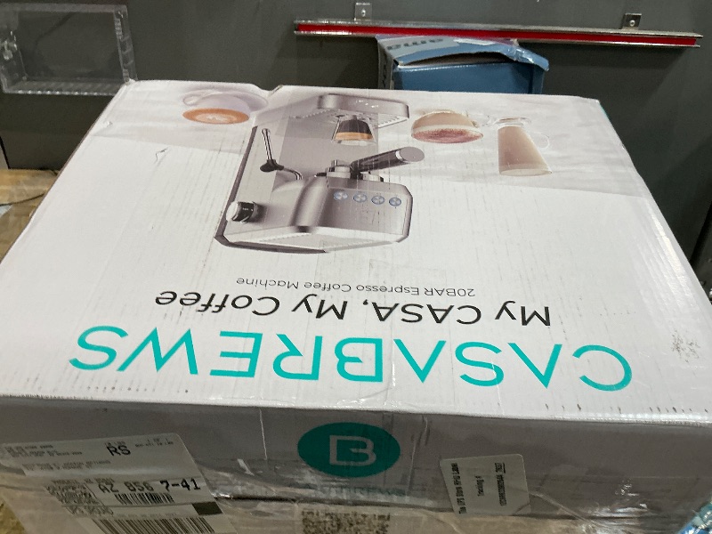 Photo 1 of ***(PARTS ONLY/MAJOR DAMAGE/ NON FUNCTIONAL)***CASABREWS 3700 Essential Espresso Machine 20 Bar, Stainless Steel Cappuccino & Latte Machine with Steam Frother for Home, 43.9oz Water Tank, Coffee Gift for Women & Men, Silver