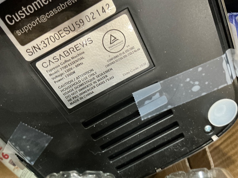 Photo 1 of ***(PARTS ONLY/MAJOR DAMAGE/ NON FUNCTIONAL)***CASABREWS 3700 Essential Espresso Machine 20 Bar, Stainless Steel Cappuccino & Latte Machine with Steam Frother for Home, 43.9oz Water Tank, Coffee Gift for Women & Men, Silver