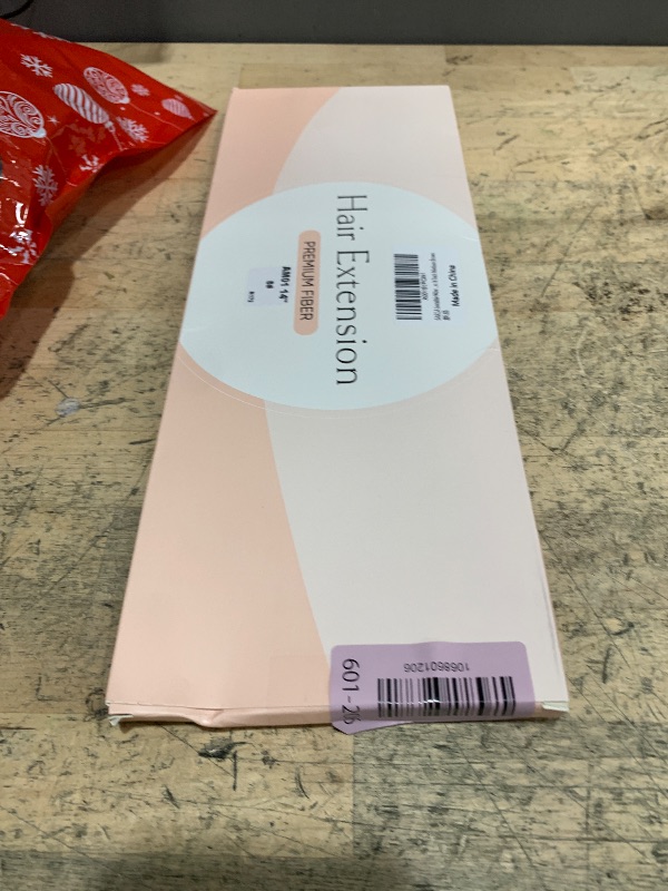 Photo 1 of ***PURPLE TAG NOT CORRECT/MISSING INVISIBLE HEADBAND*** SARLA Invisible Wire Hair Extensions with 3 Clips Short Synthetic Wavy Curly Hairpiece Adjustable Transparent Headband for Women 14 Inch Medium Brown