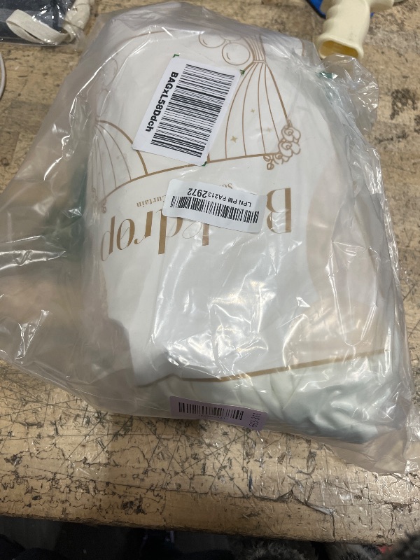 Photo 1 of 10 ft x 10 ft Wrinkle Free Ivory Backdrop Curtain for Wedding Parties, Polyester Ivory Photo Backdrop Drapes 2 Panels 5x10ft for Baby Shower Photoshoot Engagement Birthday Party Photography Background