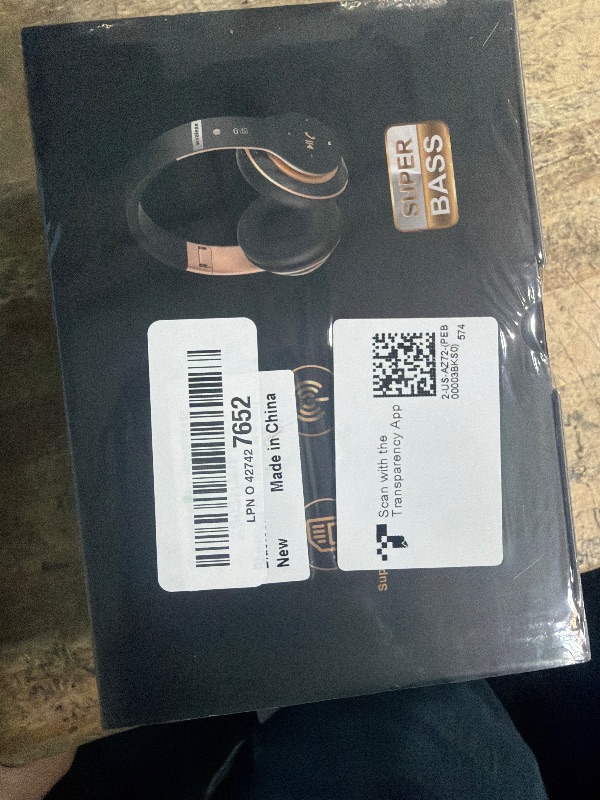 Photo 1 of **BRAND NEW, FACTORY SEALED** Falebare Bluetooth Headphones Over Ear, 6S Wireless Headphones Wired with 6 EQ Modes, 40 Hours Playtime Foldable HiFi Stereo Headset with Microphone, FM/TF for Cellphone/PC/Work (Black & Gold)