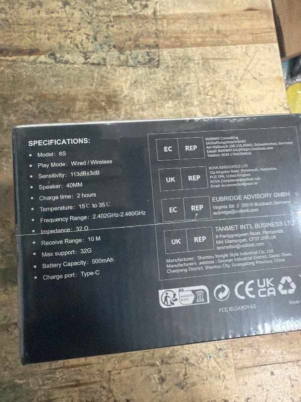 Photo 1 of **BRAND NEW, FACTORY SEALED** Falebare Bluetooth Headphones Over Ear, 6S Wireless Headphones Wired with 6 EQ Modes, 40 Hours Playtime Foldable HiFi Stereo Headset with Microphone, FM/TF for Cellphone/PC/Work (Black & Gold)