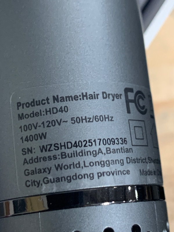 Photo 1 of **FOR PARTS ONLY**
Hair Dryer, Professional Ionic Hair Dryer for Fast Drying, High Speed Hair Blow Dryer with Diffuser for Home Salon Travel, Constant Temperature Hair Care Without Hair Damage