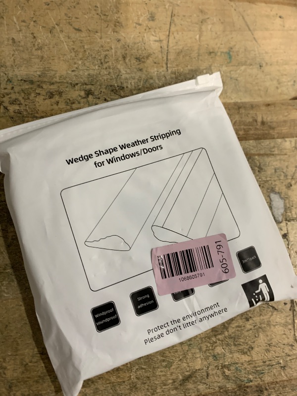 Photo 1 of 118" Wedge Weather Stripping Door Seal Strip for Door Frame & Window,Self Adhesive Window Insulation Draft Stopper Seal for Winter,Gray Foam Door Gap Filler for Soundproofing Light Blocker,White