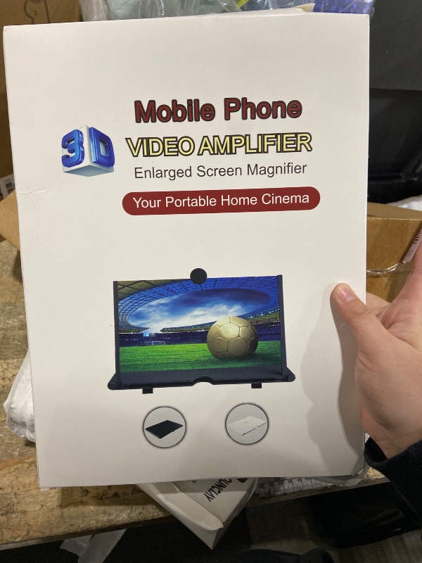 Photo 1 of 16" Screen Magnifier for Cell Phone – 3D HD Magnifing Screen Enlarger Projector for Movies Videos and Gaming – Foldable Phone Stand Holder with Screen Amplifier–Compatible with All Smartphones