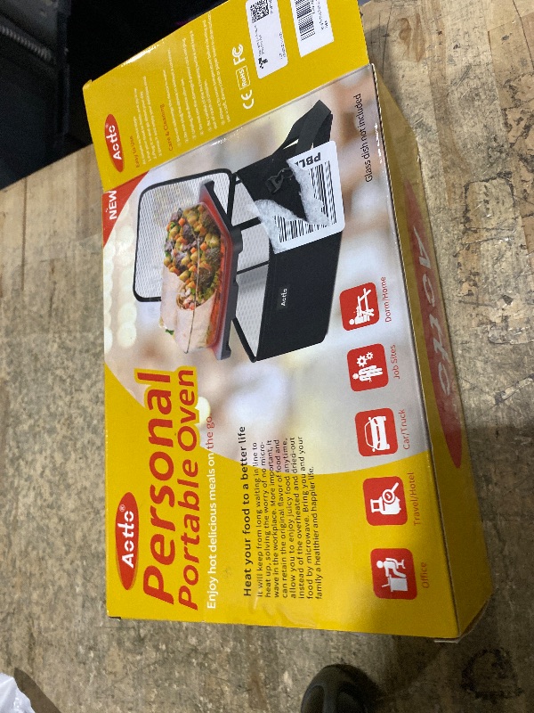 View 2 of ***DIRTY*** Aotto Portable Oven, Electric Lunch Box Food Heater - 12V/24V/110V 3-in-1 Car Food Warmer - Mini Personal Microwave Heated Lunch Box Warmer for Car, Truck, Travel, Office & Home Use - Black