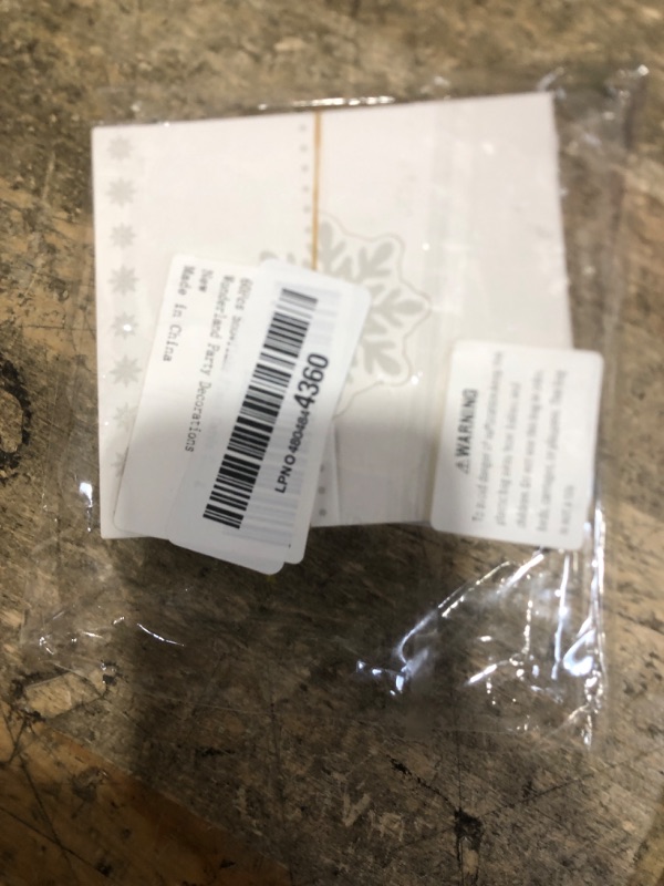 Photo 1 of 60Pcs Snowflake Place Cards Christmas Seating Name Cards Winter Holiday Folded Tabletop Name Tags for Table Christmas Winter Wedding Wonderland Party Decorations