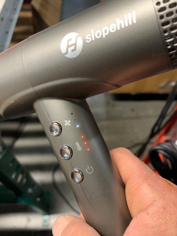 Photo 1 of slopehill Professional Ionic Hair Dryer with Diffuser - Lightweight, Compact, Powerful & Fast Salon Blow Dryer with High Speed Brushless Motor for Travel, Women & Men (Ceramic, Dark)