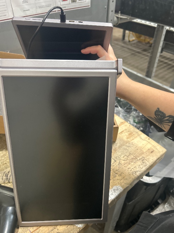 Photo 1 of ** SEE NOTES ** Lalovin Laptop Screen Extender, 1080P FHD IPS Triple Portable Monitor for Laptop, Plug & Play Monitor Extender with USB-C/HDMI Port for Mac/Windows/Chrome/Android (Grey, 14 Inches)