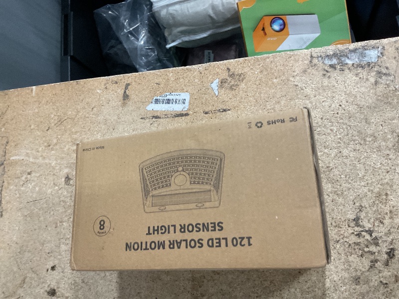 Photo 1 of Aootek New Solar Motion Sensor Lights 120 LEDs with Lights Reflector,270° Wide Angle, IP65 Waterproof, Step Lights for Front Door, Yard, Garage, Deck (Black, Daylight White, 8-Pack)