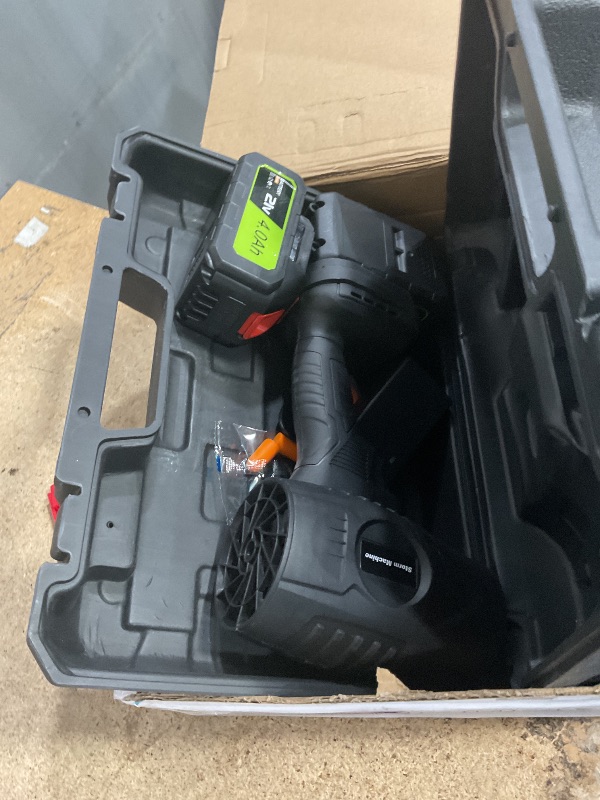 Photo 1 of 980,000 RPM Cordless Leaf Blower - 21V Electric Handheld Leaf Blower with 2×4.0Ah Batteries & Fast Charger - Lightweight for Patio, Lawn, Yard, Deck Cleaning - Dark