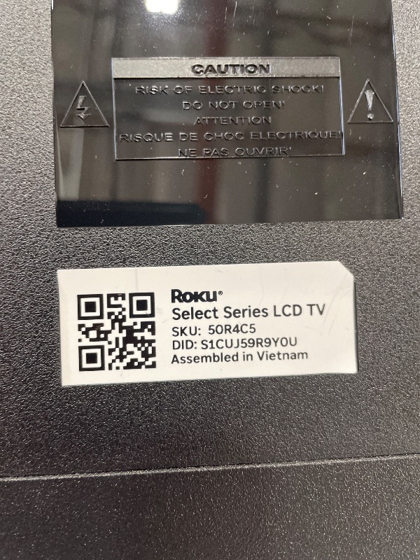 Photo 1 of ***PARTS ONLY*** Roku Smart TV – 50-Inch Select Series, 4K HDR TV – RokuTV with Enhanced Voice Remote – Flat Screen LED Television with Wi-Fi for Streaming Live Local News, Sports, Family Entertainment
