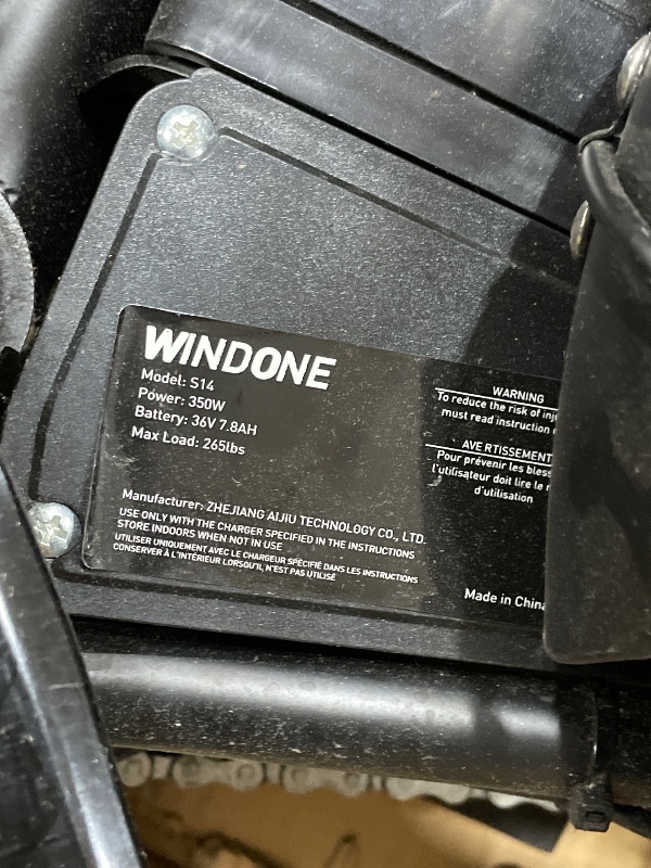Photo 1 of **************FOR PARTS ONLY- MISSING PARTS***************
Windone S14 Electric Bike for Adults, Dual Shock Absorbers Ebike, Max 19MPH Speed & 28 Miles Range (PAS), 500W Peak Motor and Lightweight & Portable, 14" Foldable E Bike for Adults and Teens