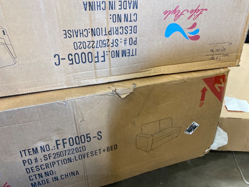 Photo 1 of  Convertible Sleeper Loveseat plus corner couch, Full Size, Dreamcoil Comfort, FingerGuard Pinch Point Protection, Woven Fabric, black