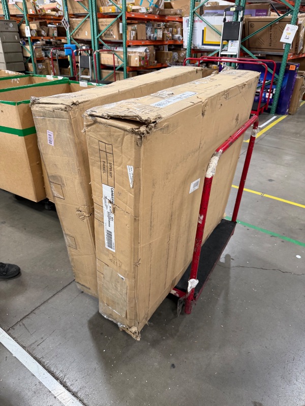 Photo 1 of **2 Boxes** Signature Design by Ashley Shapella Boho Chic Upholstered Day Bed, Foundation or Box Spring Not Needed, Twin, White & Light Brown