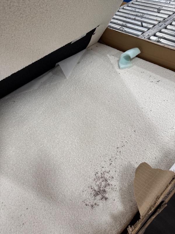 Photo 1 of **2 Boxes** Signature Design by Ashley Shapella Boho Chic Upholstered Day Bed, Foundation or Box Spring Not Needed, Twin, White & Light Brown