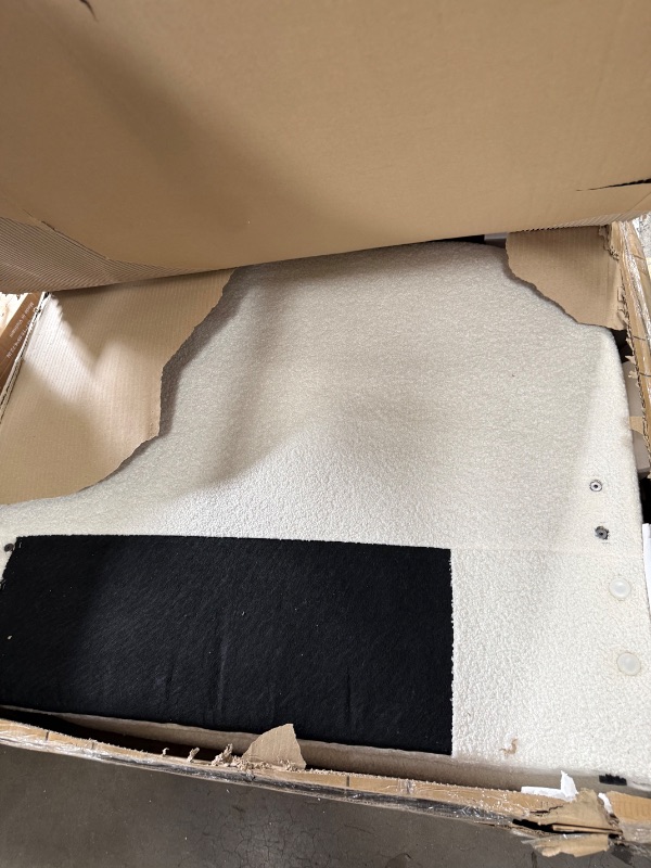 Photo 1 of **2 Boxes** Signature Design by Ashley Shapella Boho Chic Upholstered Day Bed, Foundation or Box Spring Not Needed, Twin, White & Light Brown