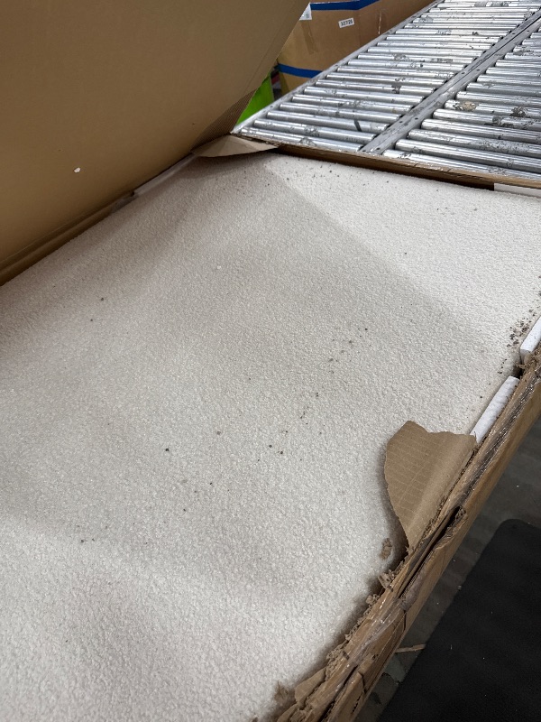 Photo 1 of **2 Boxes** Signature Design by Ashley Shapella Boho Chic Upholstered Day Bed, Foundation or Box Spring Not Needed, Twin, White & Light Brown