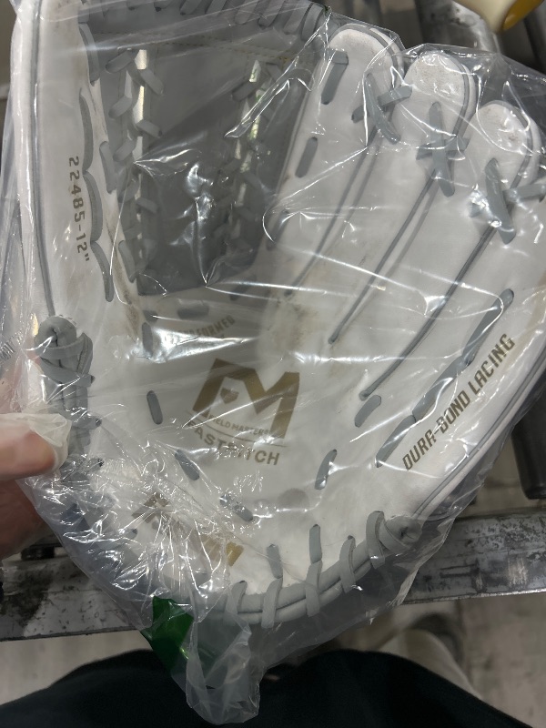 Photo 1 of (USED ITEM) Franklin Sports Fastpitch Softball Glove - Field Master Fastpitch + Softball Mitt - Womens + Girls Righty Glove - Adult + Youth Gloves - Right Hand Throw - 12.0" - White + Grey
