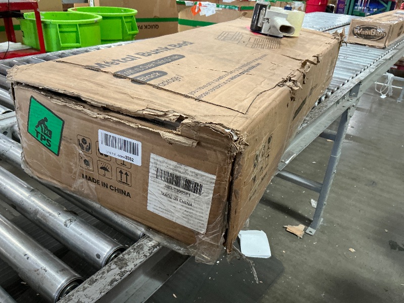 Photo 1 of *** Only box # 1 is included missing box # 2 *** Mixcous Heavy Duty Triple Bunk Bed, Twin Over Twin Over Twin with Guardrails and Ladder, Metal Bunk Bed for 3, 3 Bed Teens and Adults, No Box Spring Needed, Black