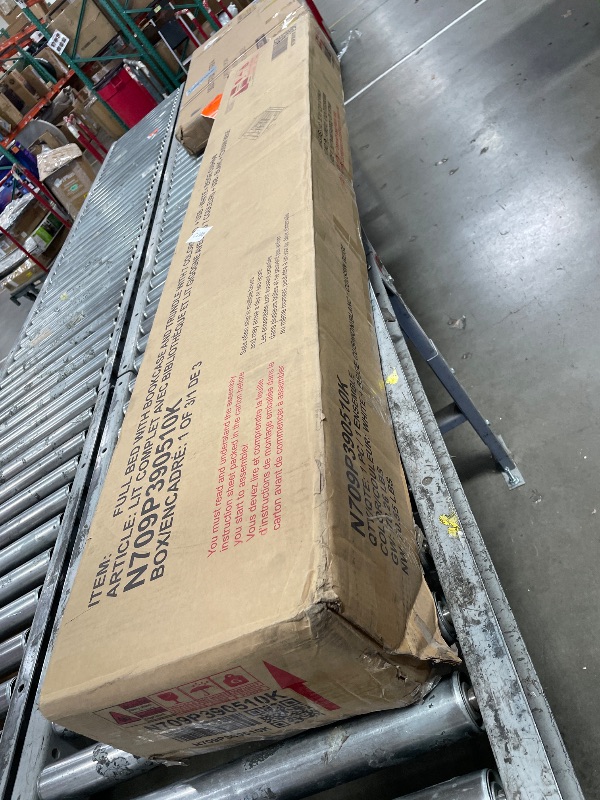 Photo 1 of *** SET INCOMPLETE BOX 1 OF 3 AND 2 OF 3 ONLY** MISSING BOX 3 OF 3**
Merax Multifunctional Full Size Daybed with Trundle, Built-in Desk, Wood Corner Bed with 8 Storage Shelves, Charging Station, and Upholstered Headboard, Beige + White