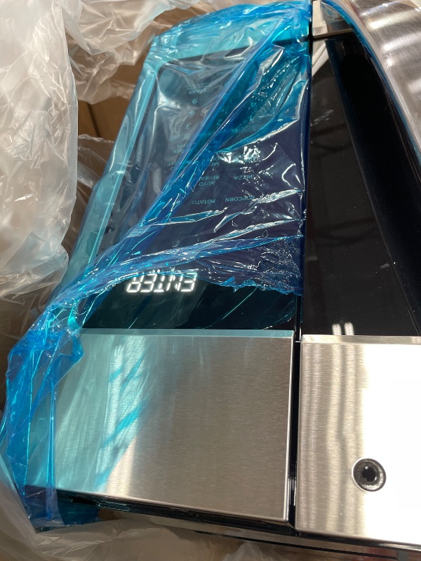 Photo 1 of ***BROKEN HANDLE***
BLACK+DECKER EM044KB19 Over The Range Microwave Oven with One Touch, 1000 Watts, 400 CFM and Auto Cooking, OTR 1.9 Cu.ft