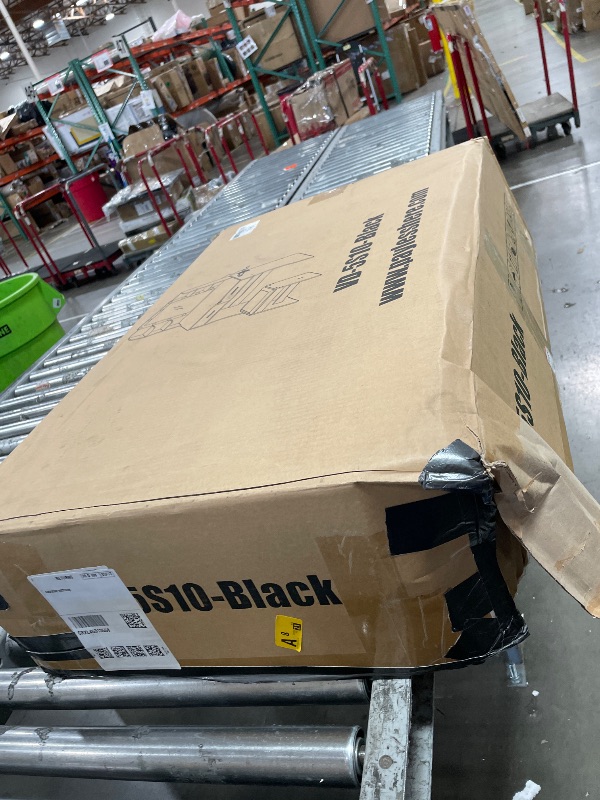 Photo 1 of ?FDW Vanity Desk with Mirror and Lights, 2-Drawer Makeup Vanity Desk with 3 Adjustable Light Colors, 6 Shelves and Power Outlets for Bedroom, Black