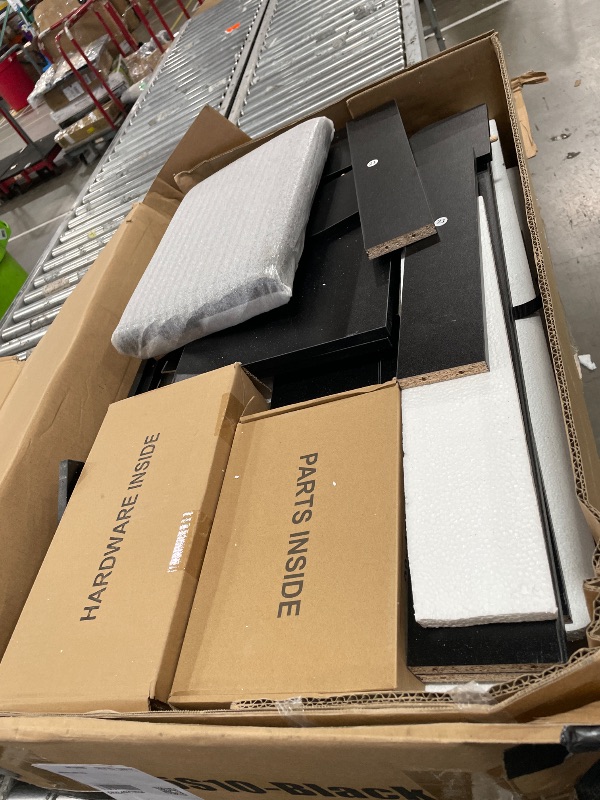 Photo 1 of ?FDW Vanity Desk with Mirror and Lights, 2-Drawer Makeup Vanity Desk with 3 Adjustable Light Colors, 6 Shelves and Power Outlets for Bedroom, Black