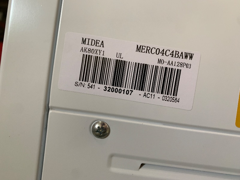 Photo 1 of (MAJOR DAMAGES, FUNCTIONAL FOR PARTS)  MERC04C4BAWW Chest Freezer, 3.5 Cubic Feet Freezer With Removable Basket, Interior LED Light, Adjustable Temperature, For Kitchen Apartment Office, White ** lid hinges are broken see pics ***